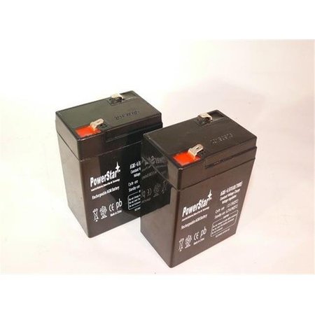 Powerstar PowerStar AGM5-6-2Pack 6V 5Ah PS-640; PS640F1; UB645 RBC1 Replacement SLA Battery; 2 Pack AGM5-6-2Pack